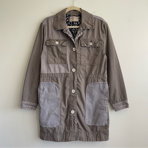 Free People apollo utility patchwork jacket shacket lilac skies army Small army - Picture 4 of 13